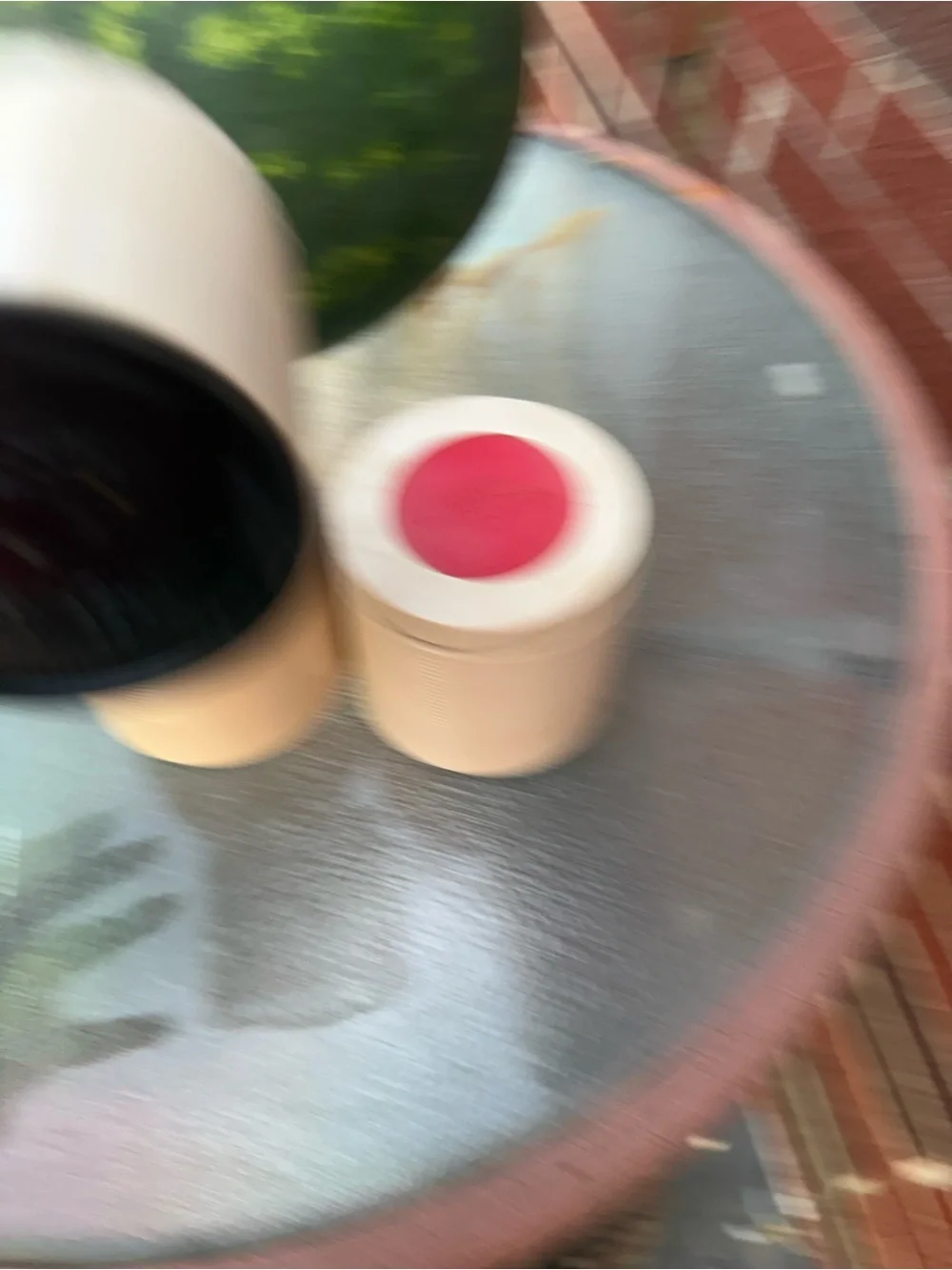 Thermos Beige Canister Set with Red, Blue, and Green Lids